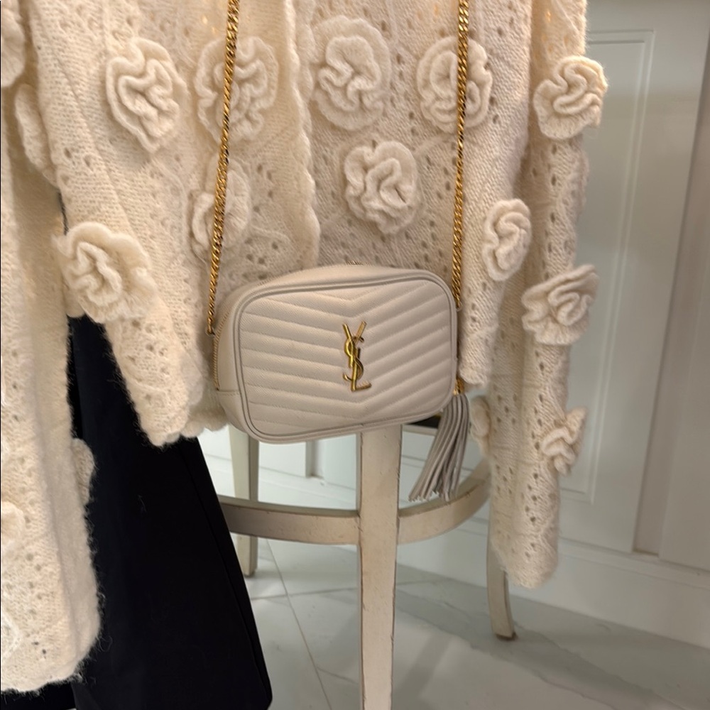 Yves Saint Laurent White Quilted Crossbody Bag